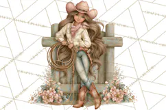 Pink Rodeo Western Clipart PNG, Rustic Cowgirl Product Image 3