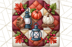Fall Quilt Square Pattern PNG Designs Product Image 5