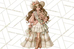 Pink Rodeo Western Clipart PNG, Rustic Cowgirl Product Image 5