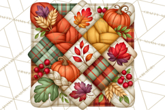 Fall Quilt Square Pattern PNG Designs Product Image 4