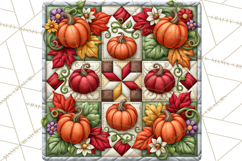 Fall Quilt Square Pattern PNG Designs Product Image 5