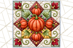 Fall Quilt Square Pattern PNG Designs Product Image 5