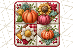Fall Quilt Square Pattern PNG Designs Product Image 3