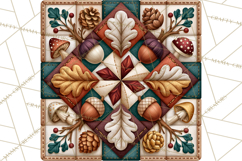 Fall Quilt Square Pattern PNG Designs Product Image 2