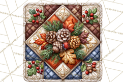 Fall Quilt Square Pattern PNG Designs Product Image 4