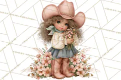 Pink Rodeo Western Clipart PNG, Rustic Cowgirl Product Image 3