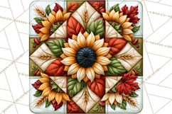 Fall Quilt Square Pattern PNG Designs Product Image 3