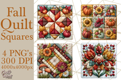 Fall Quilt Square Pattern PNG Designs Product Image 1