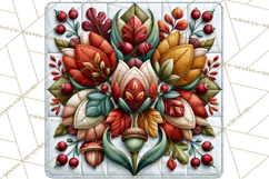 Fall Quilt Square Pattern PNG Designs Product Image 2