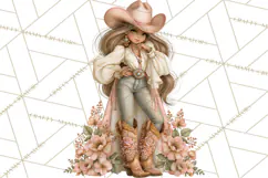 Pink Rodeo Western Clipart PNG, Rustic Cowgirl Product Image 5