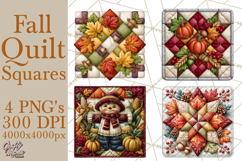 Fall Quilt Square Pattern PNG Designs Product Image 1
