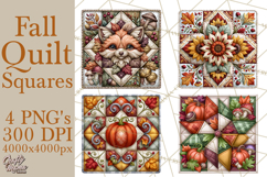 Fall Quilt Square Pattern PNG Designs Product Image 1