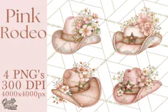 Pink Rodeo Western Clipart PNG, Rustic Cowgirl Product Image 1