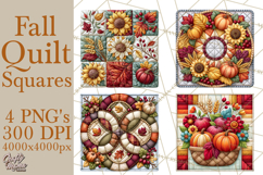 Fall Quilt Square Pattern PNG Designs Product Image 1