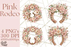 Pink Rodeo Western Clipart PNG, Rustic Cowgirl Product Image 1