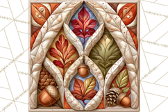Fall Quilt Square Pattern PNG Designs Product Image 2