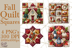 Fall Quilt Square Pattern PNG Designs Product Image 1