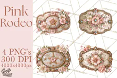 Pink Rodeo Western Clipart PNG, Rustic Cowgirl Product Image 1