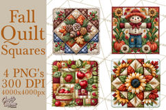Fall Quilt Square Pattern PNG Designs Product Image 1