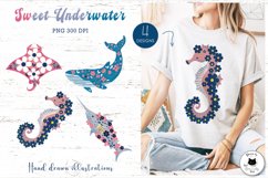 Floral Boho Ocean Clipart | Beach PNG Illustrations Product Image 1