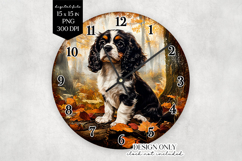 Cavalier Spaniel Autumn Clock Face PNG Product Image 1