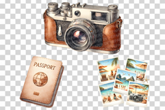 Pink Summer Vacation | Watercolor Beach Travel Holiday PNG Product Image 8