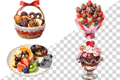 Cute Valentine Day Pink Chocolate | Watercolor dessert sweet Product Image 8