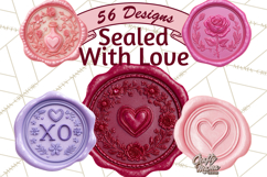 Valentine Wax Seal PNG, Cupid Hearts Clipart Product Image 1
