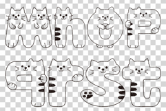 Cat Line Font | Cute Alphabet SVG Numbers EPS Clipart Kitten Product Image 8