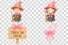 Cute Pink Ribbon Halloween | Witch Hat Jack o&#039; Lantern PNG Product Image 8