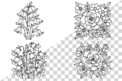 Flower Coloring Page | botanical floral rose tulip sunflower Product Image 8