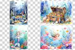 Underwater Digital Papers | Watercolor ocean sea coral fish Product Image 8