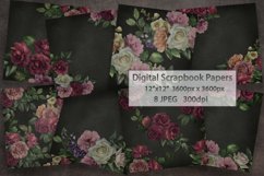 Floral Scrapbooking Paper | Moody flowers background Product Image 1