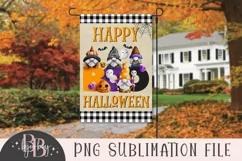 Garden Flag Sublimation PNG - Gnome Happy Halloween Product Image 1