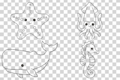 Cute Sea Animal Coloring Pages | Dolphin Shark Turtle Whale Product Image 8