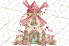 Heart Homes Valentine Clipart PNG, Whimsical Houses Product Image 2