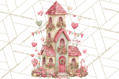 Heart Homes Valentine Clipart PNG, Whimsical Houses Product Image 3