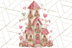 Heart Homes Valentine Clipart PNG, Whimsical Houses Product Image 3
