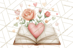 Valentine Book Nook Clipart, Mini Library Valentine Art Product Image 3