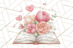 Valentine Book Nook Clipart, Mini Library Valentine Art Product Image 4