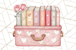 Valentine Book Nook Clipart, Mini Library Valentine Art Product Image 4