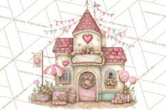 Heart Homes Valentine Clipart PNG, Whimsical Houses Product Image 4