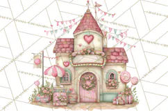 Heart Homes Valentine Clipart PNG, Whimsical Houses Product Image 4