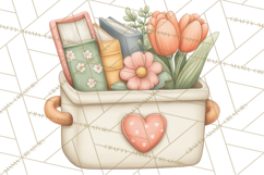 Valentine Book Nook Clipart, Mini Library Valentine Art Product Image 5