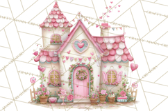 Heart Homes Valentine Clipart PNG, Whimsical Houses Product Image 2