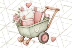 Valentine Book Nook Clipart, Mini Library Valentine Art Product Image 4