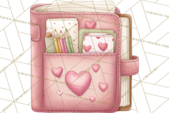 Valentine Book Nook Clipart, Mini Library Valentine Art Product Image 4