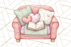 Valentine Book Nook Clipart, Mini Library Valentine Art Product Image 2