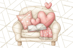 Valentine Book Nook Clipart, Mini Library Valentine Art Product Image 3