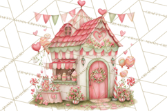 Heart Homes Valentine Clipart PNG, Whimsical Houses Product Image 3